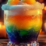 This spooky and colorful Witches Brew Punch is a fun and easy-to-make drink, perfect for Halloween parties or any festive occasion. Both kids and adults will love the sweetness and the rainbow sherbet foam on top!