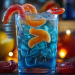 This spooky cocktail is a Halloween favorite, combining vibrant flavors with a creepy twist! The mix of sweet juices and fizzy soda pairs perfectly with a splash of vodka, while gummy worms or other creepy candies bring a fun, eerie vibe to this delicious drink. It's an eye-catching cocktail that will thrill your guests at any spooky gathering.