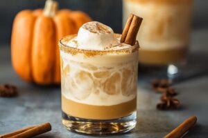 The Pumpkin Spice White Russian is a cozy, fall-inspired twist on the classic White Russian. This cocktail blends the creamy, rich flavors of a traditional White Russian with the warmth of pumpkin spice, making it perfect for chilly autumn nights or festive holiday gatherings. It’s like sipping a pumpkin pie in a glass, with a bit of a boozy kick!