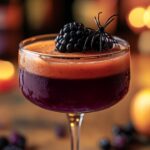 This bold and refreshing cocktail combines fresh blackberries, mint, and a touch of lime with gin for a drink that's both fruity and herbaceous. It’s perfect for a Halloween gathering or any time you’re looking for a twist on a classic gin smash. The deep purple color and mint garnish give it an elegant yet mysterious look, making it a standout in any setting.