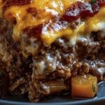 Cheesy Loaded Meatloaf Casserole with Vegetables