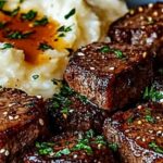 Garlic Butter Steak Bites & Mash