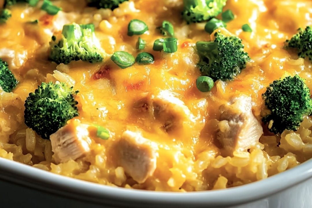 Easy Cheesy Chicken Broccoli Rice Casserole