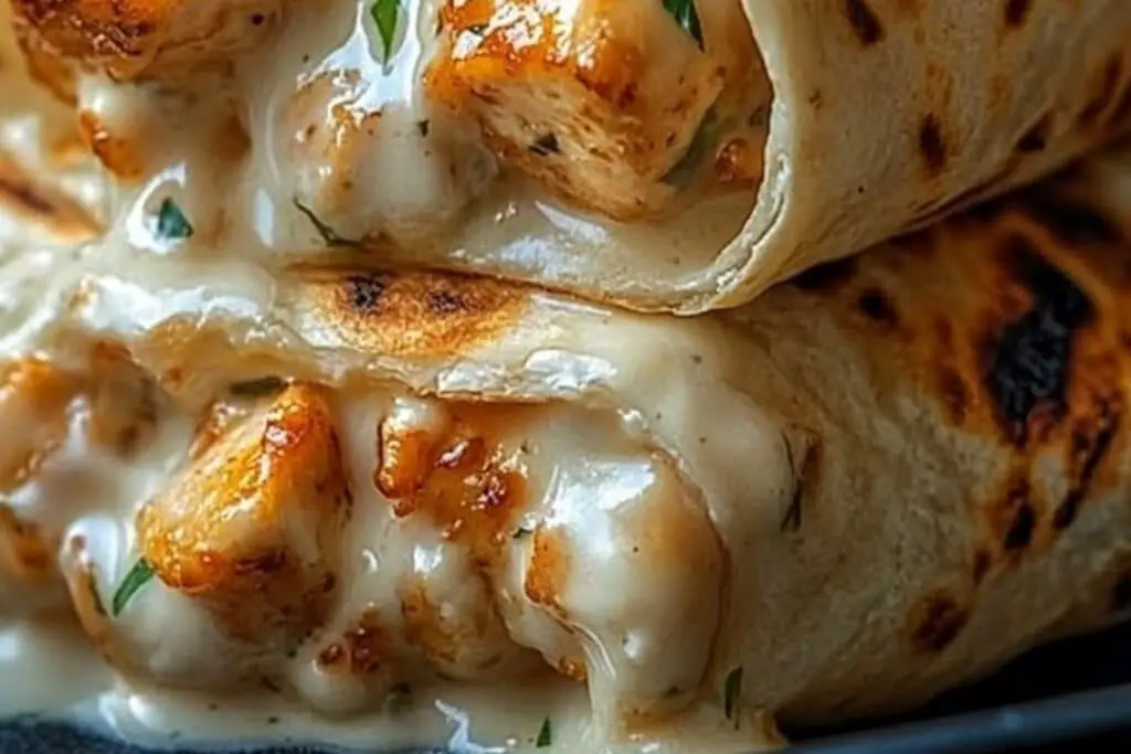 Cheesy Garlic Chicken Wraps