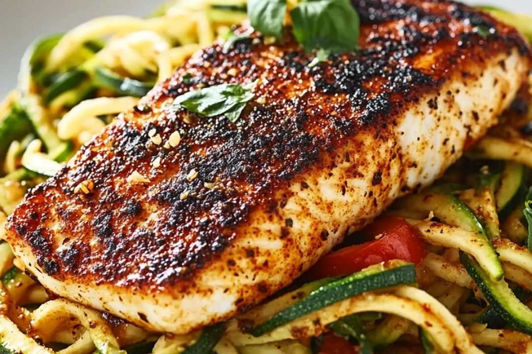 Delicious Blackened Tilapia with Zucchini Noodles