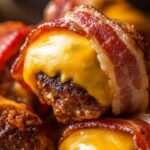 Air Fryer Bacon-Wrapped Cheeseburger Bites