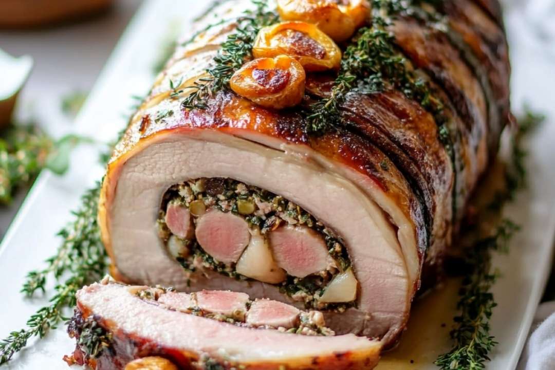 This Delicious Christmas Stuffed Pork Roast is a showstopper that’s perfect for the holiday season. A tender, succulent pork roast stuffed with a savory mixture of herbs, garlic, and breadcrumbs, all roasted to golden perfection. This dish is sure to impress your guests and become a holiday favorite for years to come.