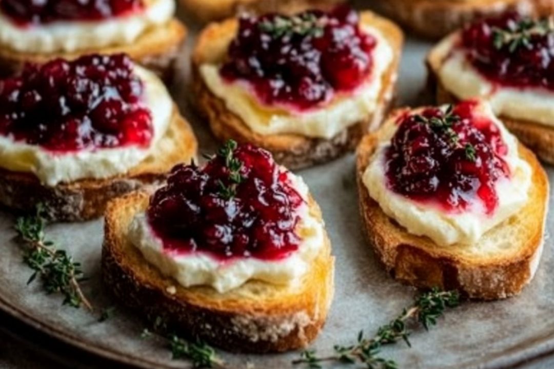 Cranberry and Brie Crostini