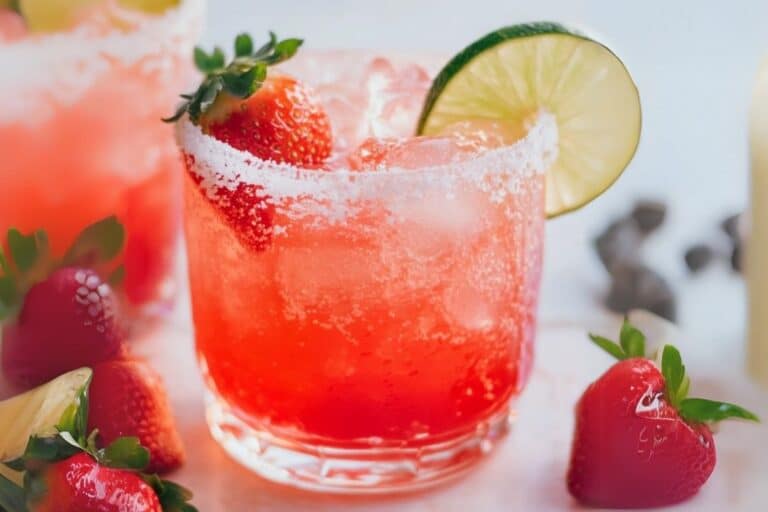 Strawberry Lime Mocktail Margarita