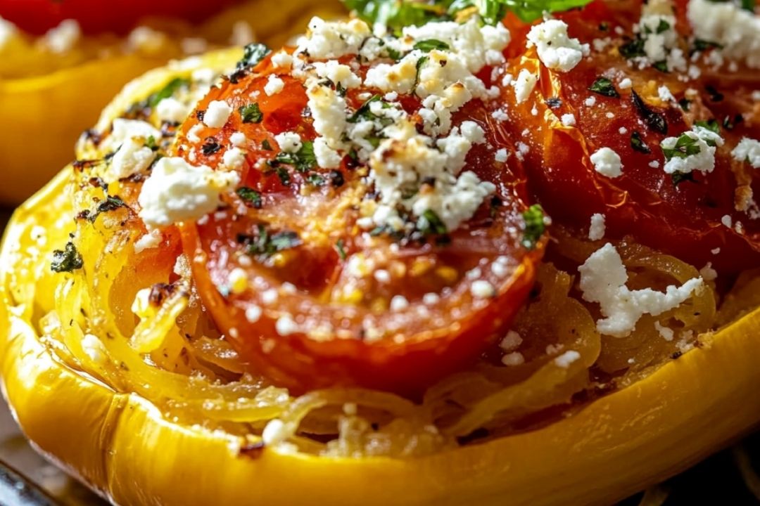 Flavor-Packed Baked Feta & Tomato Spaghetti Squash Meal