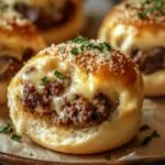 If you’re looking for a fun and indulgent appetizer, these Garlic Parmesan Cheeseburger Bombs are the answer! Imagine bite-sized, dough-wrapped cheeseburgers filled with savory beef, melty cheese, and seasoned with garlic and Parmesan. Perfect for game nights, parties, or a quick snack, these cheeseburger bombs will become a crowd favorite in no time.