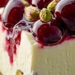 Easy Cherry Pistachio Cheesecake