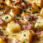 This ham and potato casserole is the ultimate comfort food, combining tender potatoes, savory ham, and a creamy, cheesy sauce. It’s a perfect dish for cozy family dinners, holiday leftovers, or even brunch gatherings. With minimal prep and ingredients, it’s a dish you’ll want to make over and over again.