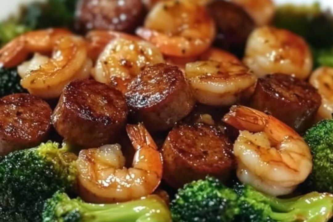 Honey Garlic Shrimp, Sausage & Broccoli