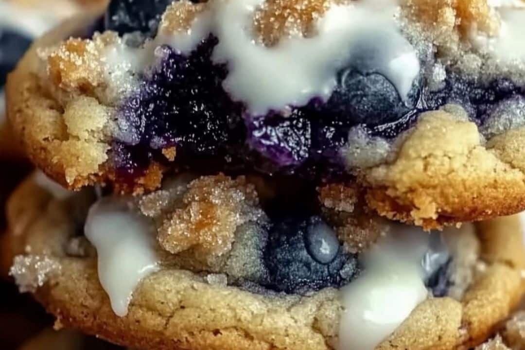 A soft, buttery cookie meets the classic flavor of a blueberry muffin, topped with a crumbly streusel that makes each bite irresistible!