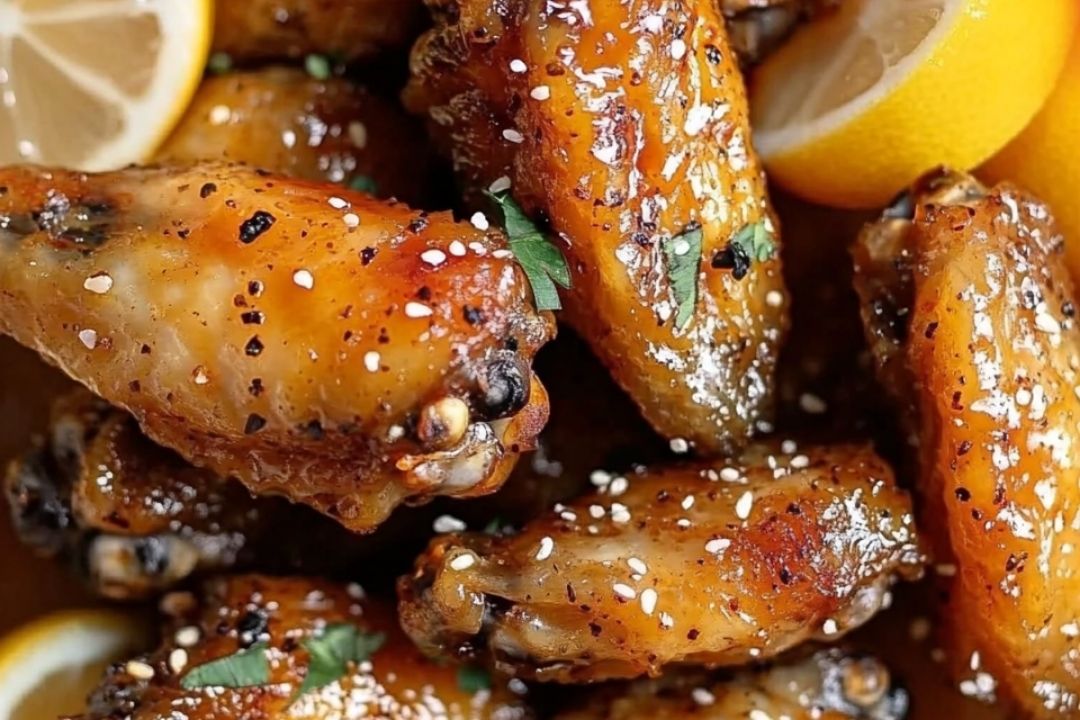 Lemon Pepper Wings with Honey