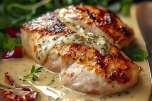 Chicken with Boursin Sauce with Garlic and Fine Herbs