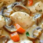 Light Chicken Blanquette with Mushrooms and Carrots