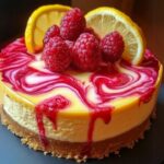 Delicious Lemon Raspberry Swirl Cheesecake