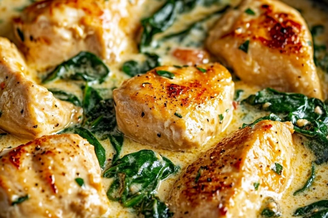 30-Minute Creamy Chicken with Spinach Dinner