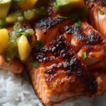 BBQ Salmon Bowls with Mango Avocado Salsa