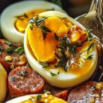 Pickled eggs and sausage are a delicious and nostalgic treat that’s perfect for parties, snacks, or just a unique addition to your fridge. These tangy and savory bites are steeped in a flavorful brine that will have you coming back for more. Whether you’re reminiscing about bar snacks or looking for something new to try, this recipe is an easy way to preserve and enjoy bold flavors.