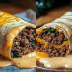 Cheesy Ground Beef Delight Wrap with Creamy Sauce