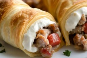 Rotel Sausage & Cream Cheese Crescents