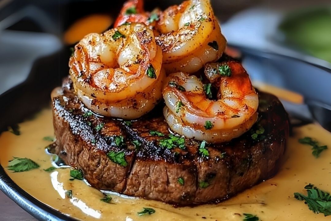 If you love the combination of juicy steak and flavorful shrimp, then this Steak with Creamy Cajun Shrimp Sauce is going to blow your taste buds away. Tender steak paired with a rich and creamy Cajun sauce loaded with plump, succulent shrimp is the perfect dish for a special dinner or when you want to impress. The bold, spicy flavors of the Cajun seasoning take this meal to the next level, creating a flavor explosion in every bite.