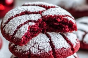 Red Velvet Crinkle Cookies – Festive and Fudgy