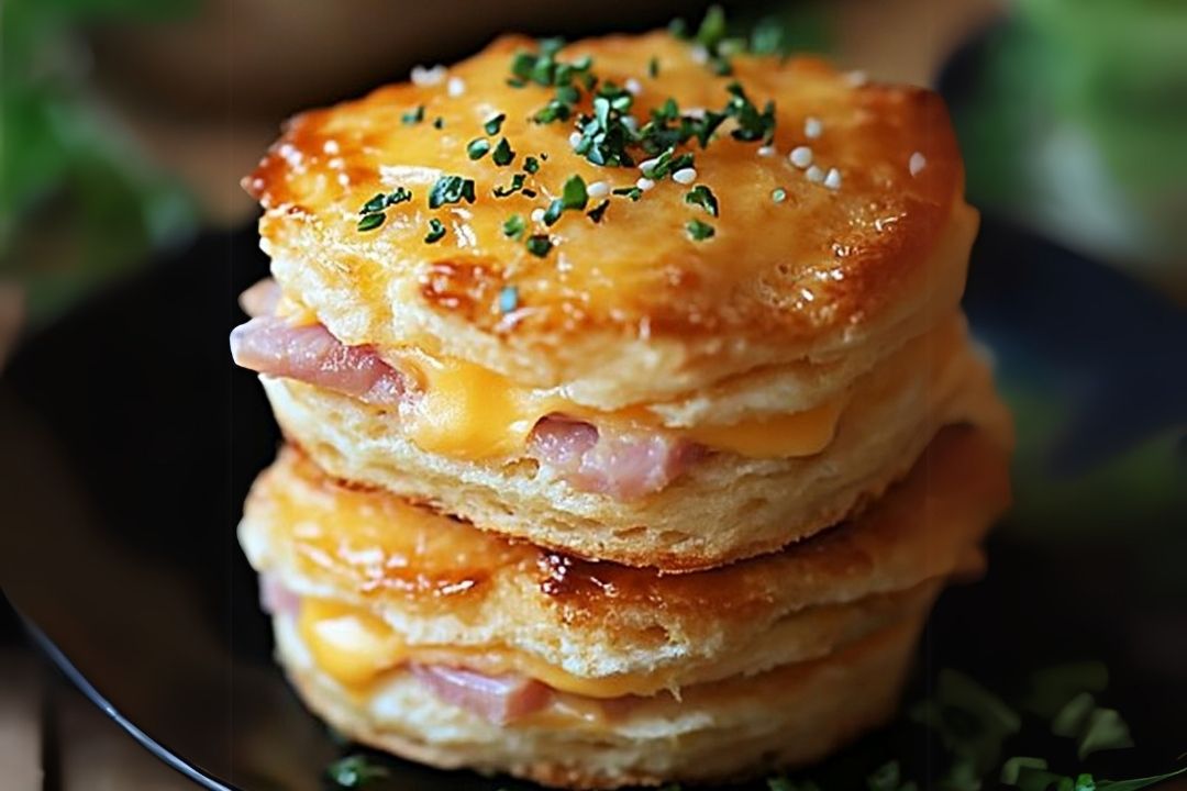 Savory Ham and Cheese Butter Biscuits: Fluffy Homemade Treat