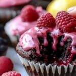 Raspberry Chocolate Lava Cupcakes