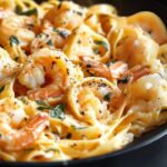 Best Creamy Shrimp Tuscan Fettuccine