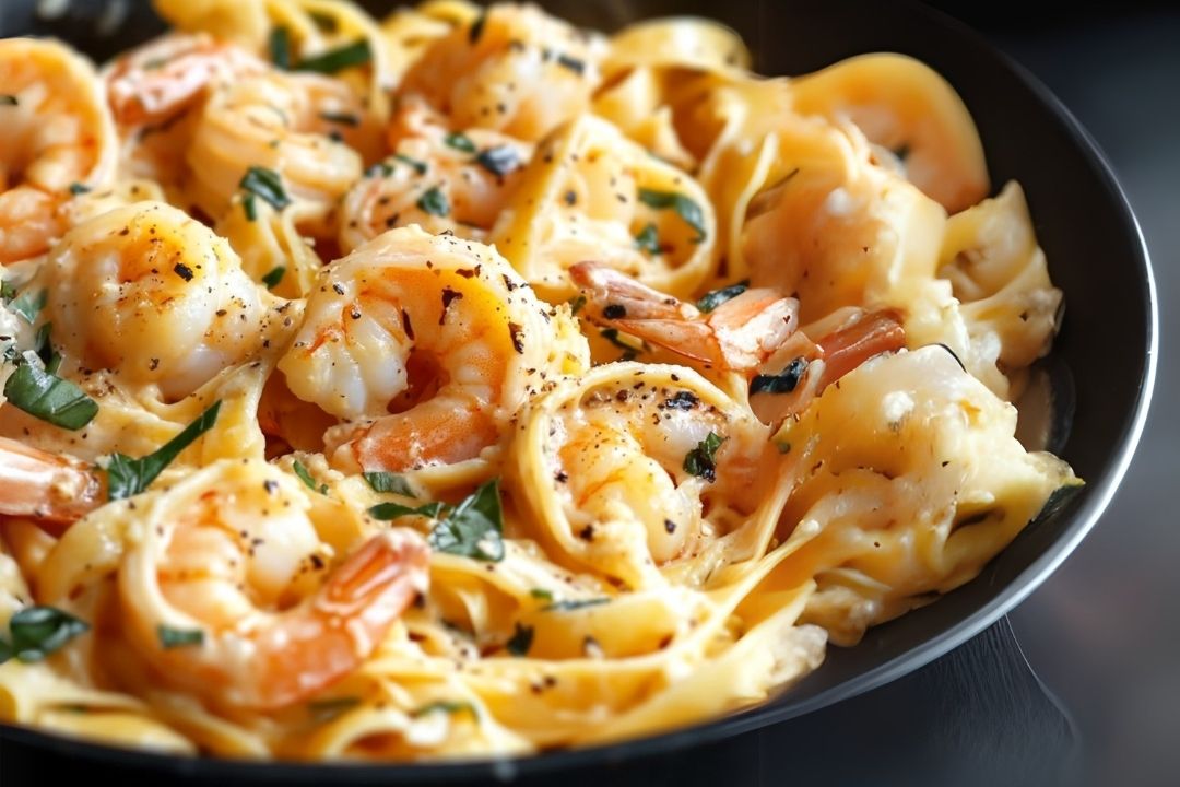 Best Creamy Shrimp Tuscan Fettuccine