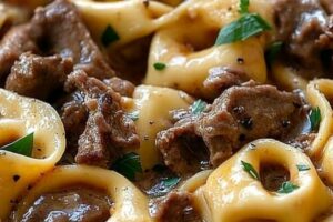 Philly Cheesesteak Tortellini Pasta