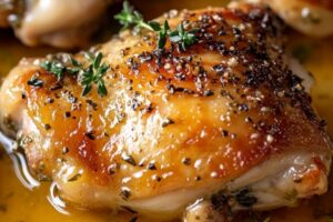 Herb Garlic Butter Chicken Thighs are the ultimate comfort dish—crispy on the outside, juicy on the inside, and bursting with savory garlic and herb flavors. Perfect for weeknight dinners or special occasions, this recipe is easy to make and incredibly satisfying.