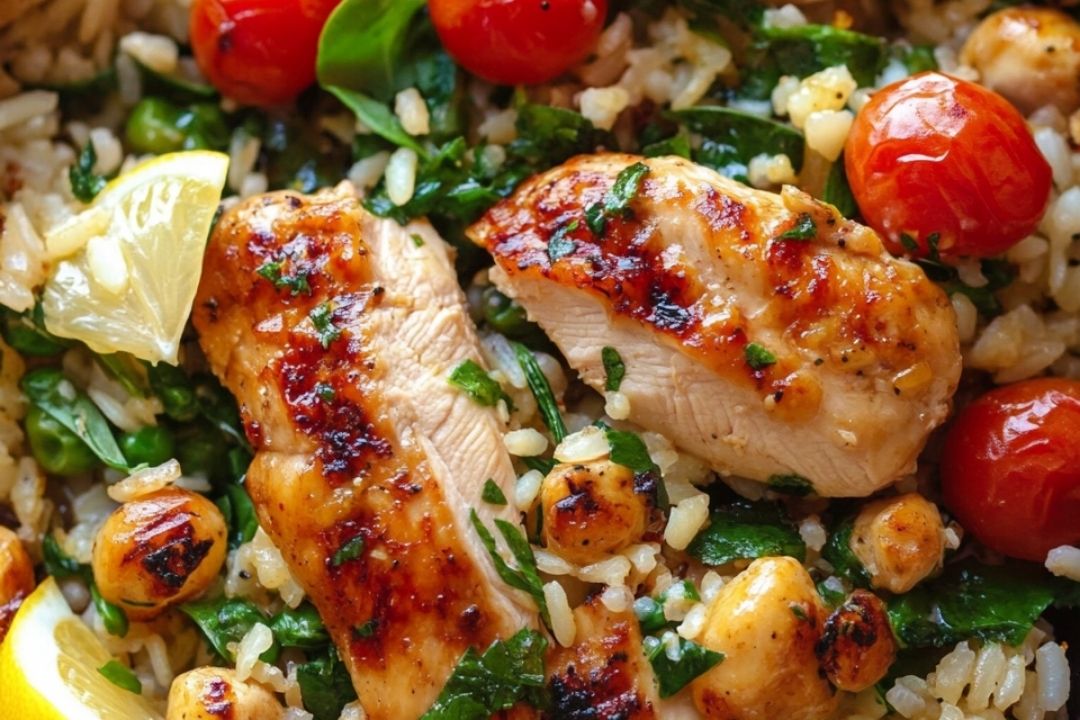 Greek Chicken and Lemon Rice (30 Minutes, One-Pot)