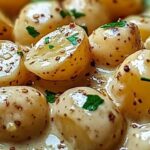 These easy creamy garlic sauce baby potatoes are the perfect side dish for any meal. Tender baby potatoes are coated in a rich, garlicky cream sauce that’s so good, you’ll want to eat it by the spoonful! Ready in no time, this dish is ideal for weeknight dinners or special occasions.