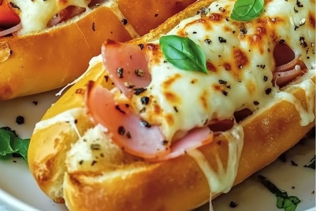 Melty Ham and Mozzarella-Stuffed Baguette Treats