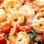 Tomato Spinach Shrimp Pasta