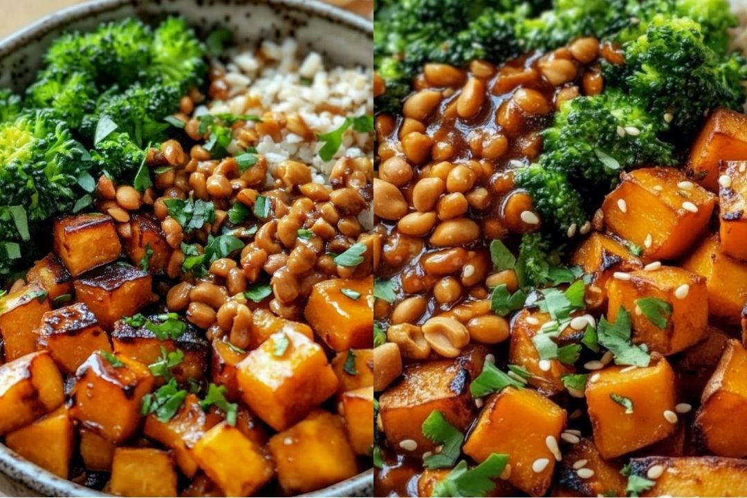 Packed with vibrant colors, nourishing ingredients, and a creamy peanut sauce, this Thai Peanut Sweet Potato Buddha Bowl is a plant-based dream. Roasted sweet potatoes, fresh veggies, and protein-rich quinoa come together to create a satisfying meal that’s as delicious as it is wholesome. Perfect for lunch, dinner, or meal prep!