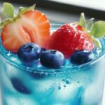 Strawberry Blue Lagoon Cocktail