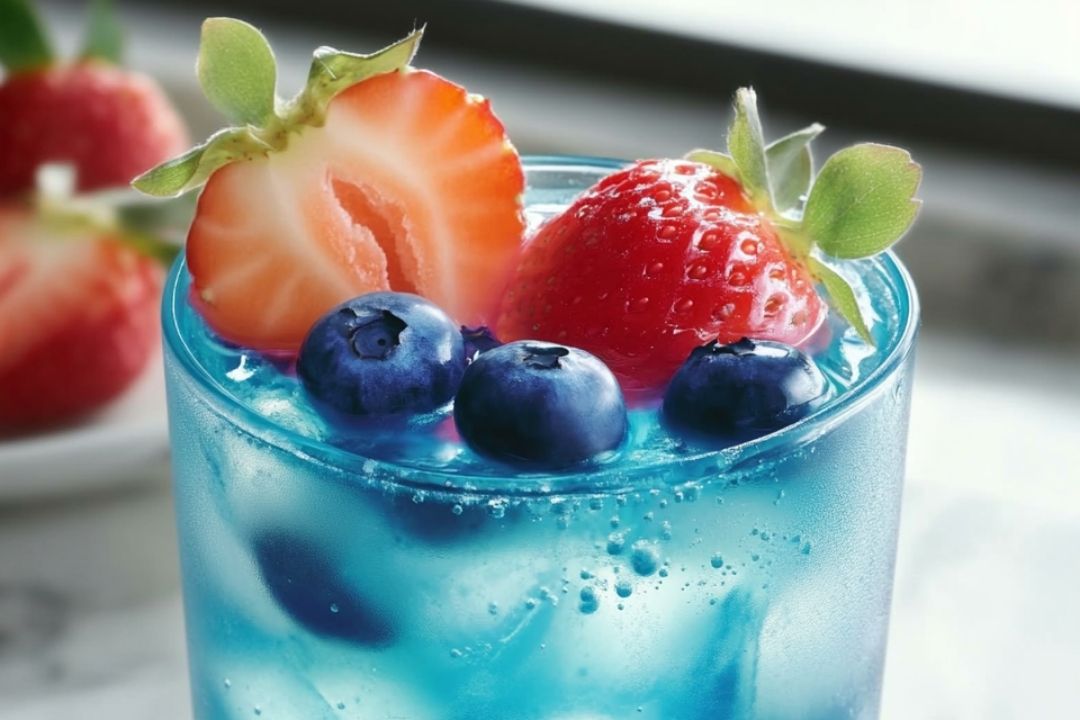 Strawberry Blue Lagoon Cocktail