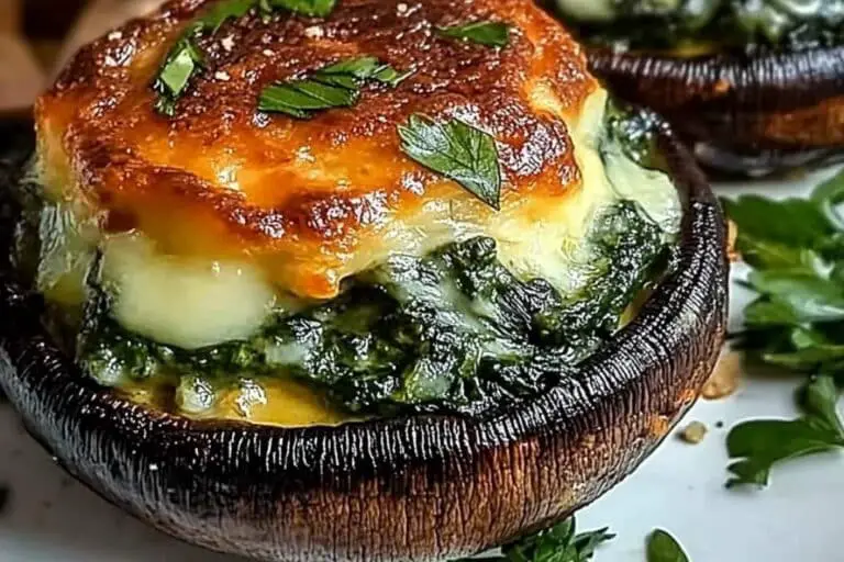 Cheesy Spinach-Stuffed Portobello Mushrooms: A Flavorful Veggie Delight