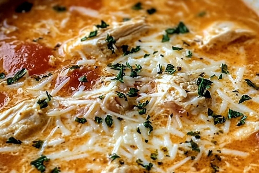 Crockpot Chicken Parmesan Soup