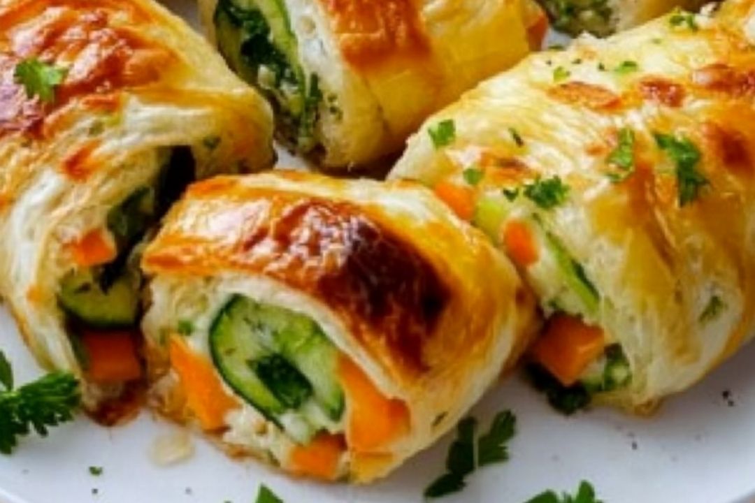 Cheesy Baked Vegetable Rolls