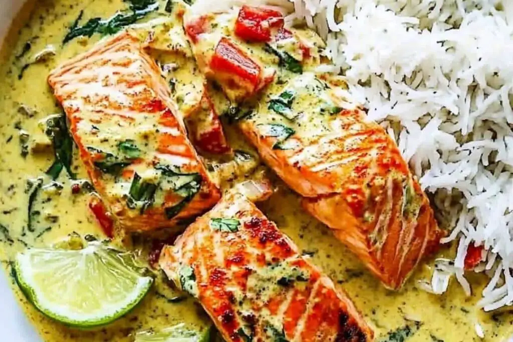 Salmon in Coconut Lime Indian Curry