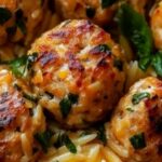 Zesty Lemon Orzo with Greek-Style Chicken Meatballs