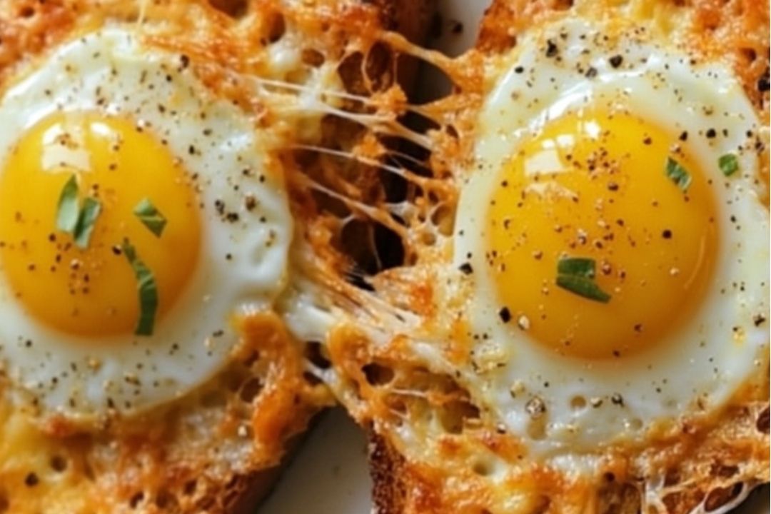 Golden Cheesy Baked Egg Toast: A Savory Breakfast Delight