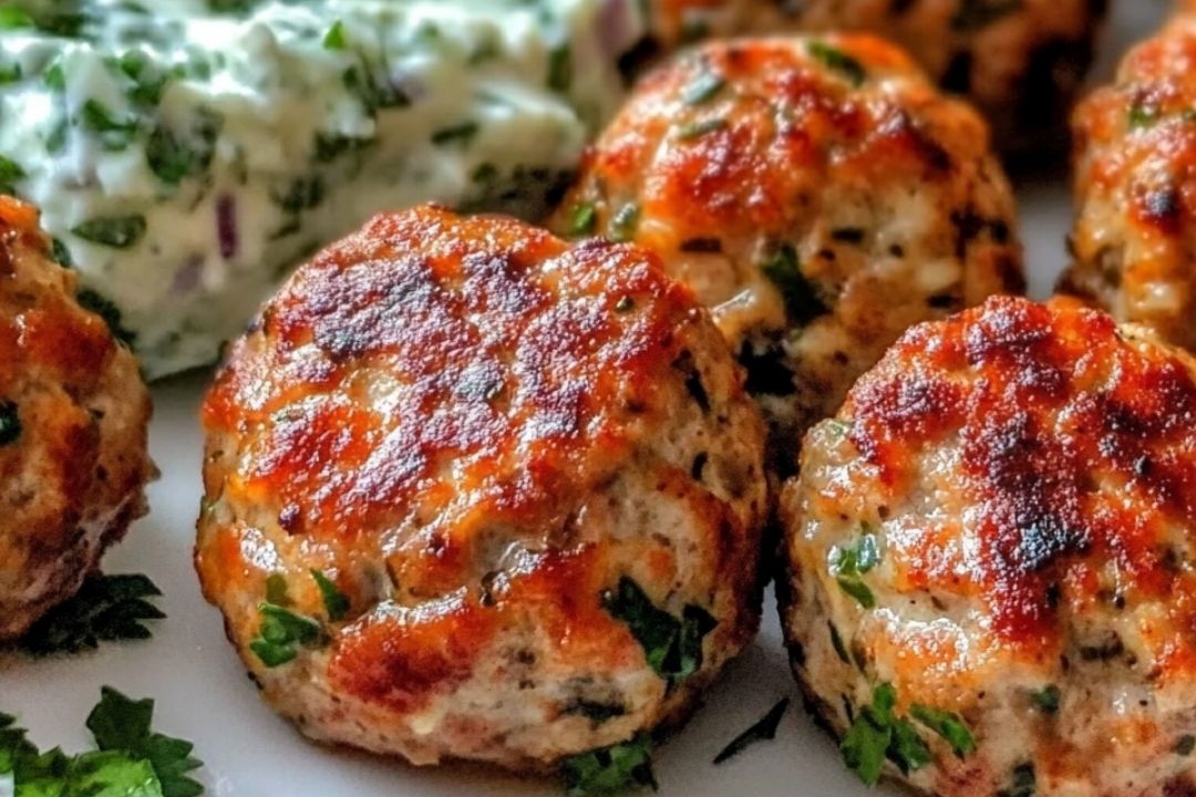 Greek Turkey Meatballs with Tzatziki